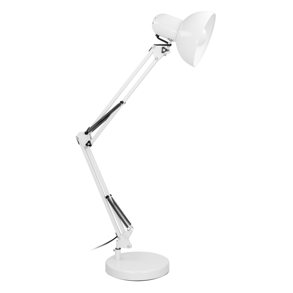 DEON desk lamp, 10W, E27, high, steel, white DEON desk lamp, 10W, E27, high, steel, white